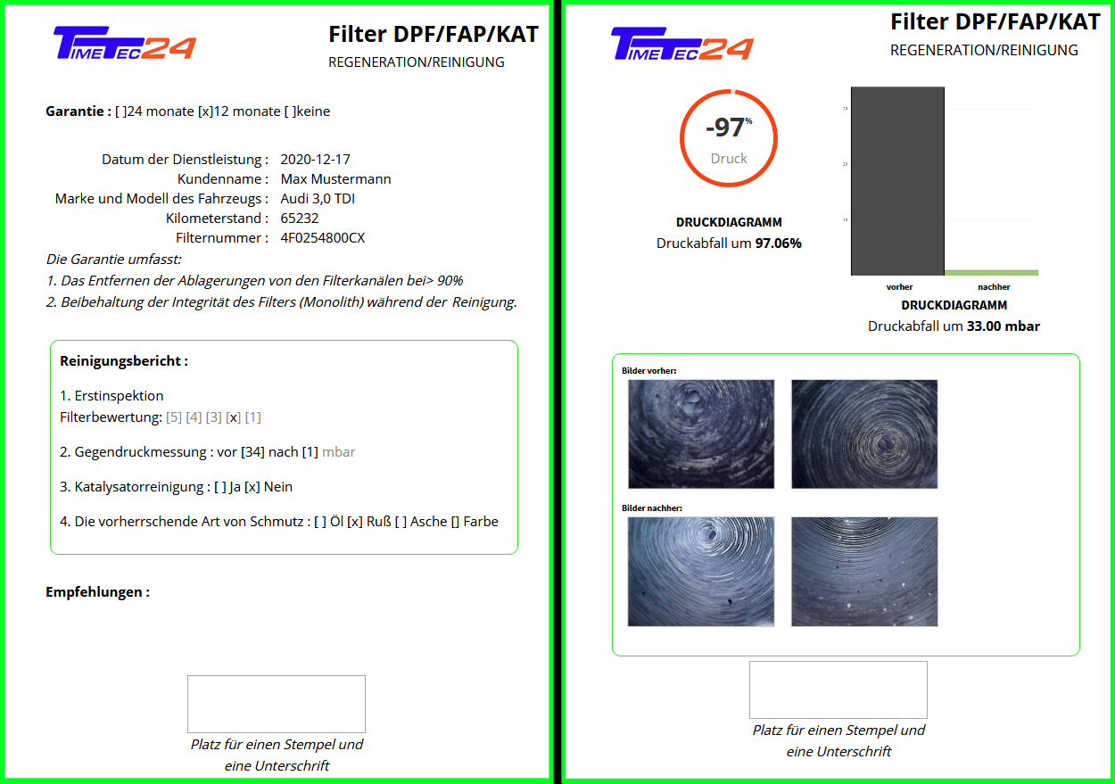 Professionelle Reinigung Ihres verstopften Rußpartikelfilter (DPF)